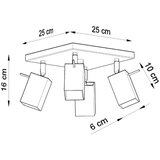  Stropna svetilka MERIDA 4 črna, (21347618) | Shoptok.si