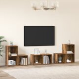 vidaXL Set TV omar s polico s shranjevanjem 6 pcs Star les Konstruiran les | Shoptok.si