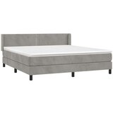  Box spring postelja z vzmetnico svetlo siva 180x200 cm žamet, (20898686) | Shoptok.si