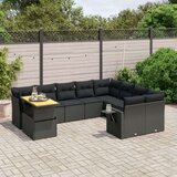  10-dijelni set vrtnih sofa s jastucima crni od poliratana | shoptok.hr