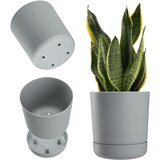 KADAX cvetlični lonec s stojalom za rože, pokrov, okrogla skleda, 15 cm, mat siva, (5000346548) | Shoptok.si