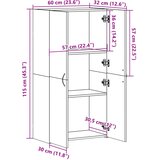  za spise bijeli 60x32x115 cm od konstruiranog drva | shoptok.hr
