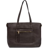 Shelvt Dark brown handbag with gold elements Cijene