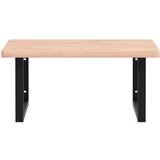  Zidna polica za umivaonik od čelika i masivne bukovine Smeđa 60 x 60 x 2.5 cm | shoptok.hr