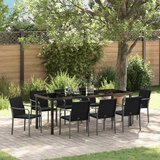  Vrtni set za objed 9 pcs Crna i Siva PE ratan | shoptok.hr