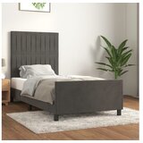  Okvir Za krevet s uzglavljem tamnosivi 100x200 cm baršunasti | shoptok.hr