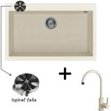  Sudoper Elleci Quadra 130 + slavina C01 Bianco antico + ispirač čaša | shoptok.hr