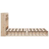 vidaXL Krevet s regalom za knjige bez madraca 135x190 cm od borovine | shoptok.hr