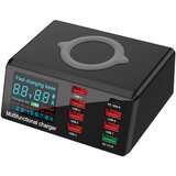 Multi USB punjač WLX-X9 sa LCD-om/8 USB portova+Wireless punjač crni Cene