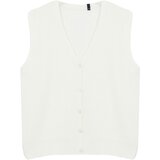 Trendyol Ecru Buttoned V-Neck Regular Vest | Shoptok.si