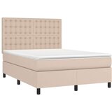  Box spring postelja z vzmetnico LED kapučino 140x200 cm, (20896206) | Shoptok.si