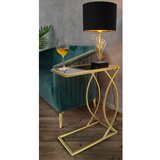 Mauro Ferretti Pomoćni stol sa staklenom pločom stola 25.5x45.5 cm Glam – | shoptok.hr