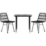  3-dijelni vrtni blagovaonski set od poliratana crni | shoptok.hr