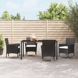 vidaXL Vrtne stolice s jastucima 4 kom. crne poli ratan (samo za UK/IE/FI/NO) | shoptok.hr