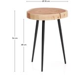 Kave Home Okrugao pomoćni stol s pločom stola od bagrema 35x35 cm Tanive – | shoptok.hr