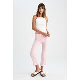  high Waist Crop Fit Crop Cotton Trousers Cene