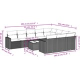  11-dijelni set vrtnih sofa od poliratana s jastucima bež | shoptok.hr