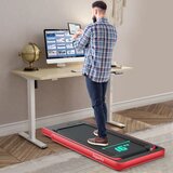  2 u 1 sklopiva traka za trčanje, prijenosna električna traka za trčanje - do 120 kg (crvena) | shoptok.hr