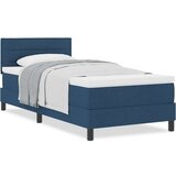 Box Postelja boxspring z vzmetnico Modra 100 x 200 cm blago | Shoptok.si