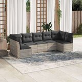 vidaXL 7-dijelni set vrtnih sofa svjetlosivi od poliratana | shoptok.hr