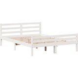 vidaXL Posteljni okvir z vzglavjem brez vzmetnice bel 140x200 cm | Shoptok.si