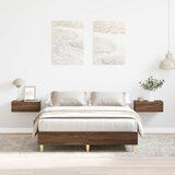 vidaXL Posteljni okvir brez vzmetnice rjav hrast 135x190 cm Cene