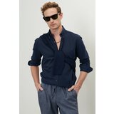 AC&Co / Altınyıldız Classics Men's Dark Navy Blue Slim Fit Slim Fit Buttoned Collar Cotton Oxford Shirt Cene