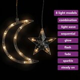 vidaXL vilinska svjetla u obliku zvijezda i mjeseca 138 led bijela | shoptok.hr