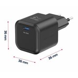 Swissten punjač za AC220, GaN, 1xUSB-C, 35W, 3A, crni + USB-C kabel | shoptok.hr