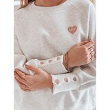 DStreet Bluza damska oversize z sercami LOVELISA szara | Shoptok.si