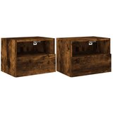 vidaXL Stenske TV omarice 2 kosa dimljeni hrast 40x30x30 cm inž. les | Shoptok.si