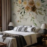  Foto tapeta - Summer bloom - retro floral motif with flowers and leaves with patterns 150x105 | shoptok.hr