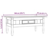  Stolić za kavu od borovine asortiman Corona bijeli 100x55x44 cm | shoptok.hr