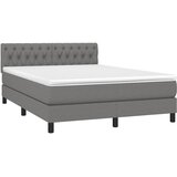  box spring s madracem LED tamnosivi 140x200 cm tkanina | shoptok.hr