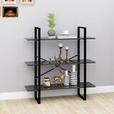 The Living Store Knjižna omara siva 100x30x105 cm iverna plošča - Knjižna Omara, (21436989) | Shoptok.si
