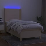  Krevet box spring s madracem LED krem 100x200 cm od tkanine | shoptok.hr
