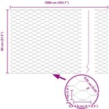  Heksagonalna ograda 0,8 x 10 m Pocinčani čelik Srebrna | shoptok.hr