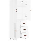  Visoka komoda bijela 69,5x34x180 cm konstruirano drvo | Shoptok.si