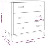 vidaXL Predalnik 75x35x70 cm trdna reciklirana borovina | Shoptok.si