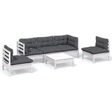 Maison Chic Seti vrtnega pohištva - Vrtna garnitura - Vrtni pohištvo set 6-delna z blazinami trdna borovina, (21801265) | Shoptok.si