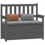  Klupa siva 112,5 x 51,5 x 96,5 cm od masivne borovine | shoptok.hr
