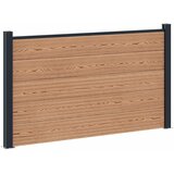 vidaXL Set ograde 180 x 105 cm WPC i aluminij Smeđa - Smeđa 1 sekcija s 2 stuba (tamno sivi stub) Cijene