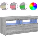 TV ormarić s LED svjetlima boja sivog hrasta sonome 90x35x40 cm | shoptok.hr