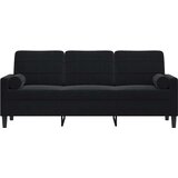  Trosjed s ukrasnim jastucima crni 180 cm baršunasti Crna | shoptok.hr