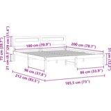 vidaXL krevetna konstrukcija Bijelo 180 x 200 cm Čvrsta borova drva | shoptok.hr