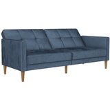 Støraa Modra žametna raztegljiva sedežna garnitura 207 cm Lilly – | Shoptok.si