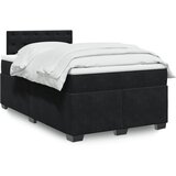 vidaXL Box spring postelja z vzmetnico črna 120x200 cm žamet Cene