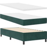 Box Spring Krevet s Madracem Tamno Zeleni 90x190 cm Baršun | shoptok.hr