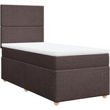 vidaXL Krevet s oprugama i madracem tamnosmeđi 90 x 190 cm od tkanine | shoptok.hr