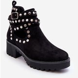 Kesi Leather women's shoes with decorative pins black bella | shoptok.hr